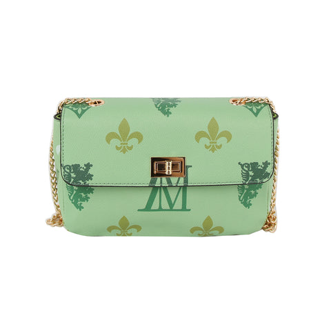 Monogram Print Lux Faux Leather Crossbody Bag