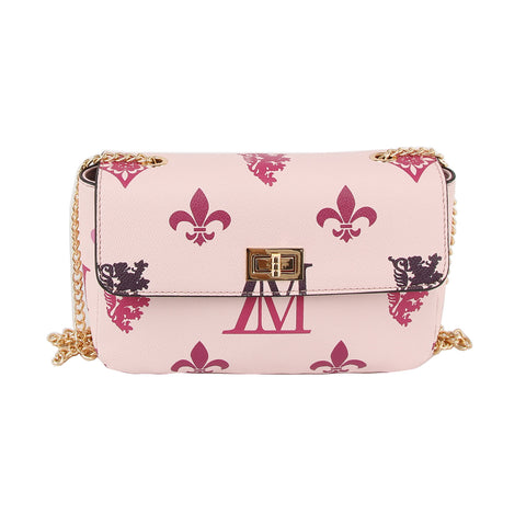 Monogram Print Lux Faux Leather Crossbody Bag