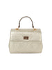 Signature Embossed Print Tote Handbag