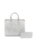 Embossed Signature Print Tote Handbag Set