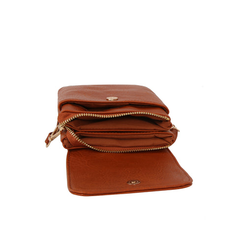 Front Zip Pocket Mini Crossbody Bag
