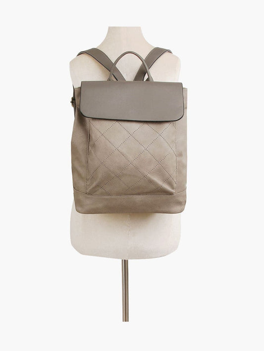 Quilted Design Front Flap Fashion Backpack
