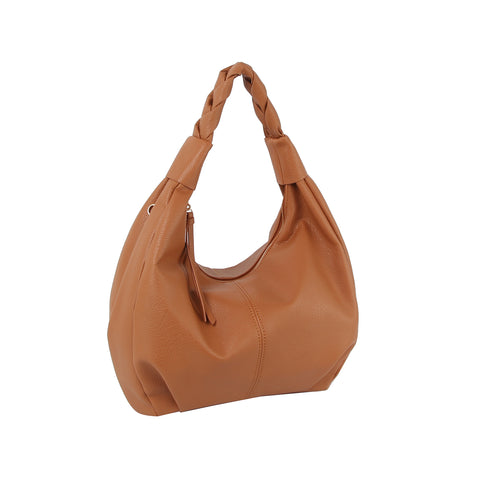 Braided Handle Classic Hobo Handbag