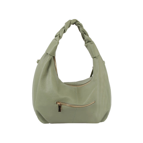 Braided Handle Classic Hobo Handbag