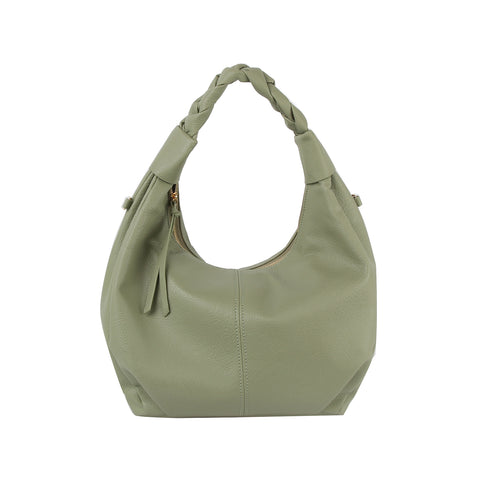 Braided Handle Classic Hobo Handbag