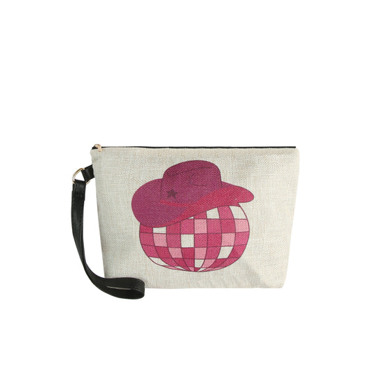 Charming Variety Western Print Burlap Wristlet Clutch