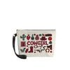 Charming Variety Western Print Burlap Wristlet Clutch