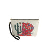 Charming Variety Western Print Burlap Wristlet Clutch