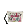 Charming Variety Western Print Burlap Wristlet Clutch