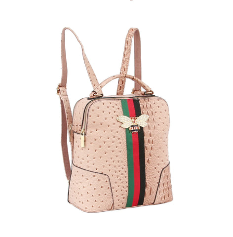Rhinestone Bee Embossed Fashion Backpack Set