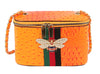 Rhinestone Bee Embossed Shoulder Bag