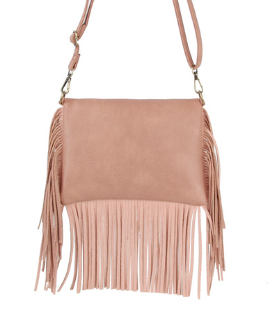 Fringe Front Flap Shoulder Bag