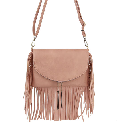 Fringe Front Flap Shoulder Bag