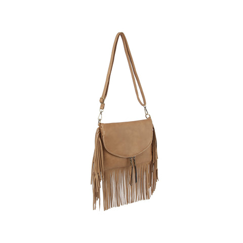 Fringe Front Flap Shoulder Bag