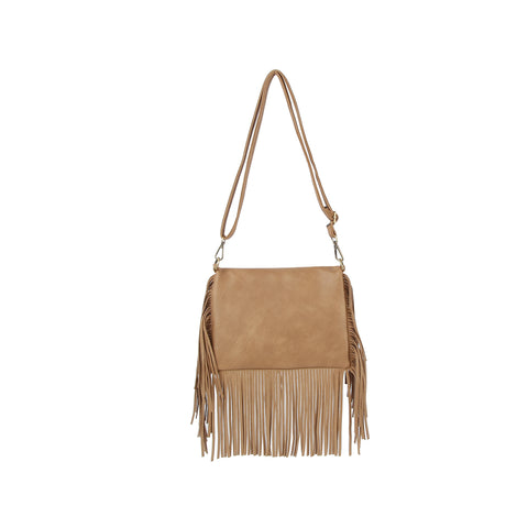 Fringe Front Flap Shoulder Bag