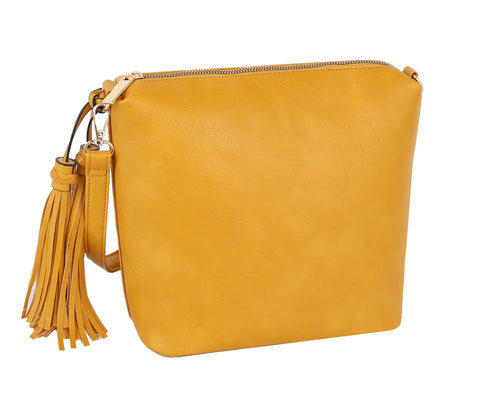Tassel Accented Concealed Shoulder Bag