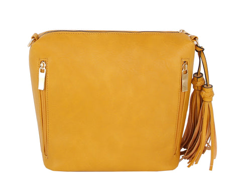 Tassel Accented Concealed Shoulder Bag