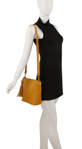 Tassel Accented Concealed Shoulder Bag