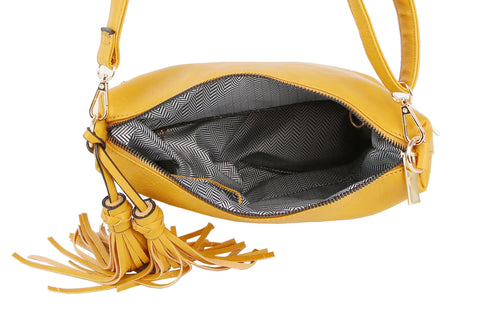 Tassel Accented Concealed Shoulder Bag