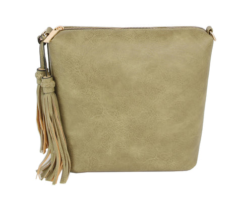 Tassel Accented Concealed Shoulder Bag