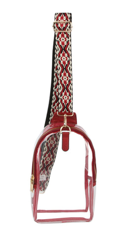 Sling Guitar Wide Strap Transparent Crossbody Bag