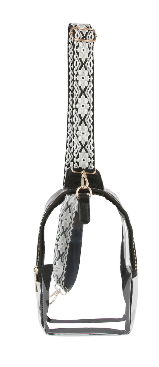 Sling Guitar Wide Strap Transparent Crossbody Bag