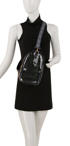 Sling Guitar Wide Strap Transparent Crossbody Bag