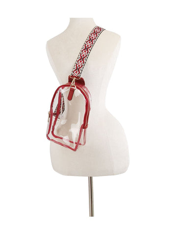 Guitar Strap Accented Clear Front Crossbody