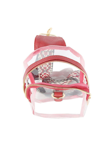 Guitar Strap Accented Clear Front Crossbody