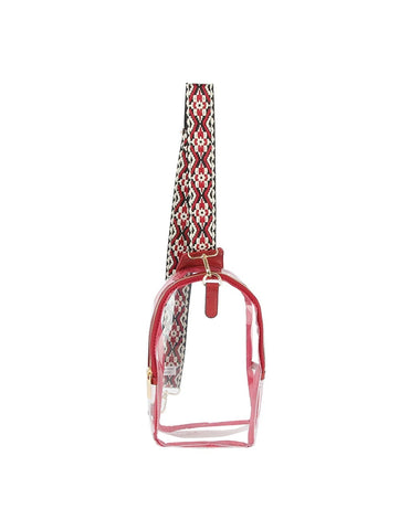 Guitar Strap Accented Clear Front Crossbody