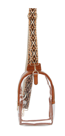 Sling Guitar Wide Strap Transparent Crossbody Bag
