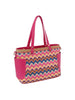 End Pocket Straw Tote Handbag