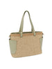 End Pocket Straw Tote Handbag