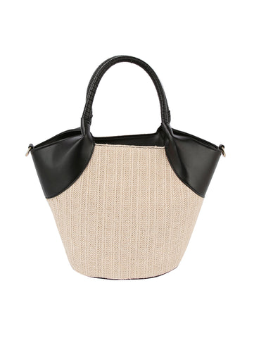 Straw Design Tote Handbag