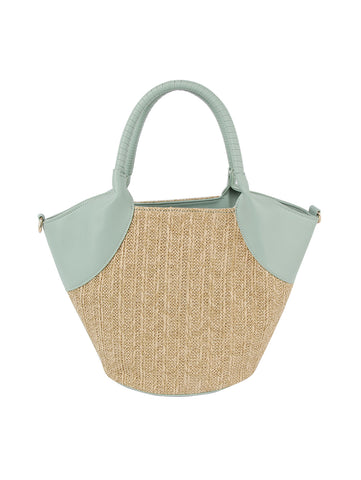 Straw Design Tote Handbag