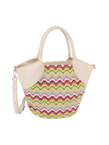 Straw Design Tote Handbag