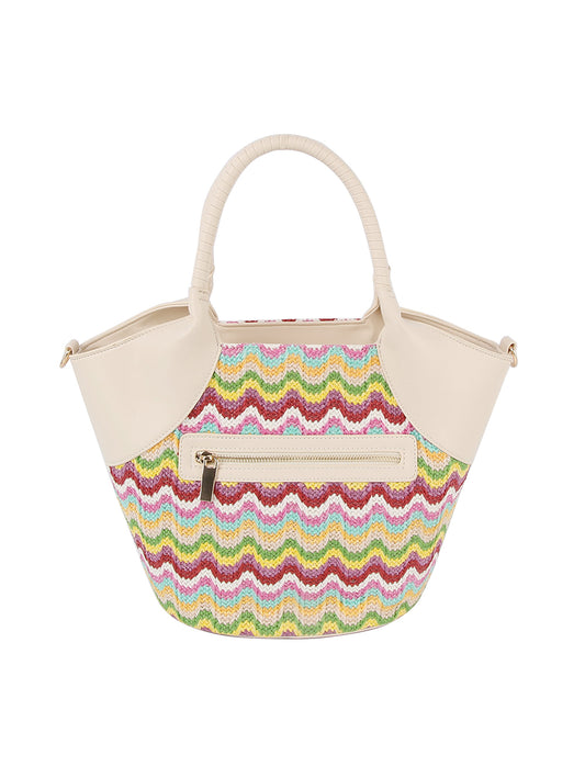 Straw Design Tote Handbag