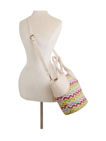 Straw Design Tote Handbag