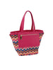 Front Pocket Straw Tote Handbag