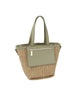 Front Pocket Straw Tote Handbag