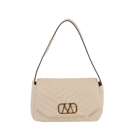 Quilted Design Front Flap Shoulder Bag