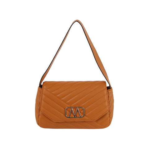 Quilted Design Front Flap Shoulder Bag