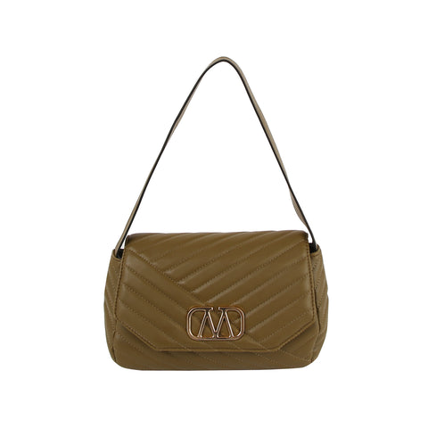 Quilted Design Front Flap Shoulder Bag