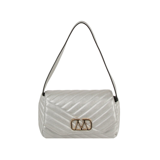 Quilted Design Front Flap Shoulder Bag