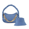 Chain Accented Denim Hobo And Hat Set