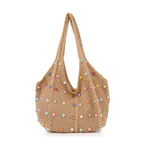 Beaded Crochet Shoulder Bag