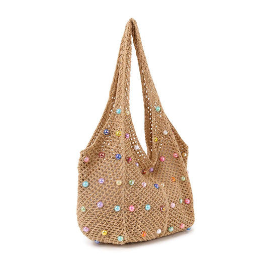 Beaded Crochet Shoulder Bag