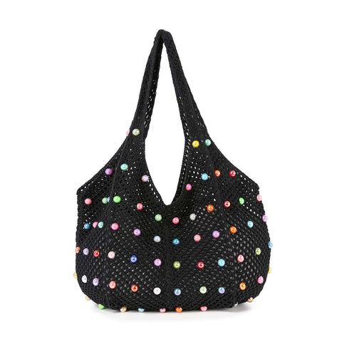 Beaded Crochet Shoulder Bag