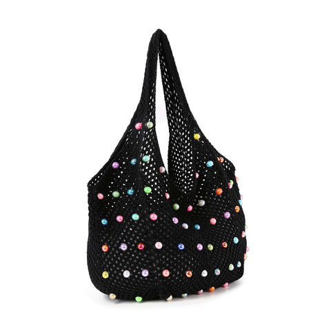 Beaded Crochet Shoulder Bag