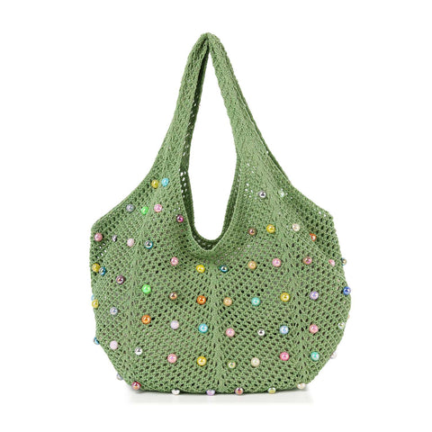 Beaded Crochet Shoulder Bag